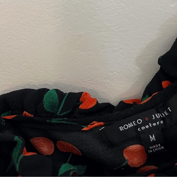 Romeo & Juliet couture cherry print ruffle to crop blouse  cherrycoded girly - Picture 3 of 6